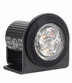 Lampa ostrzegawcza okrągła pomarańczowa LED R65 12V 24V 12W AMiO 04864