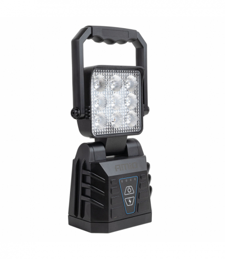 Lampa robocza przenośna biała z funkcją lampy ostrzegawczej 15W (BATT), 1000lm, 6500K, 4000mAh, USB-C, AMiO 04865
