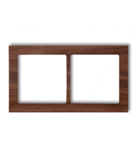 DECO Ramka uniwersalna podwójna - drewno (orzech amerykański) Karlik DRD-2E