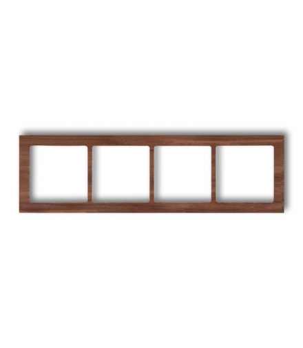 DECO Ramka uniwersalna poczwórna - drewno (orzech amerykański) Karlik DRD-4E