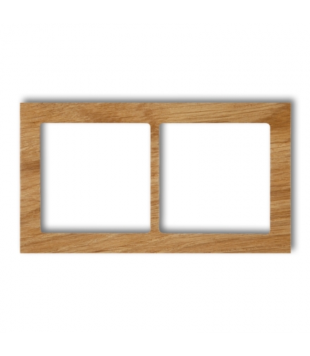 DECO Ramka uniwersalna podwójna - drewno (dąb) Karlik DRD-2F