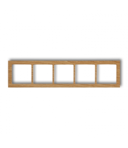 DECO Ramka uniwersalna pięciokrotna- drewno (dąb) Karlik DRD-5F