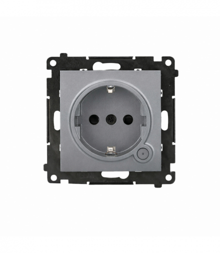 Gniazdo z uziemieniem z wbudowanym pomiarem energii, sterowane smartfonem [Wi-Fi] – SOCKET, Schuko, 250V, 16A, moduł, grafitowy mat Simon 55 GO TEGSZ1W.02/116
