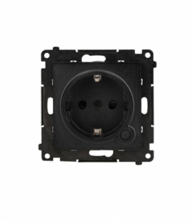 Gniazdo z uziemieniem z wbudowanym pomiarem energii, sterowane smartfonem [Wi-Fi] – SOCKET, Schuko, 250V, 16A, moduł, czarny mat Simon 55 GO TEGSZ1W.02/149