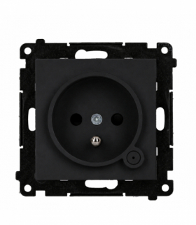 Gniazdo z uziemieniem z wbudowanym pomiarem energii, sterowane smartfonem [Wi-Fi] – SOCKET, bolec uziemiający, 250V, 16A, moduł, czarny mat Simon 55 GO TEGZ1W.02/149