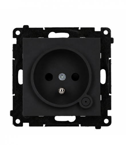 Gniazdo z uziemieniem z wbudowanym pomiarem energii, sterowane smartfonem [Wi-Fi] – SOCKET, bolec uziemiający, 250V, 16A, moduł, czarny mat Simon 55 GO TEGZ1W.02/149